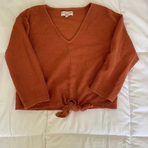 Madewell tie front 3/4 sleeve shirt